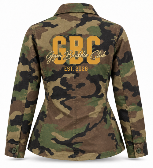 GBC Camo Utility Jacket | Gym Baddie Club