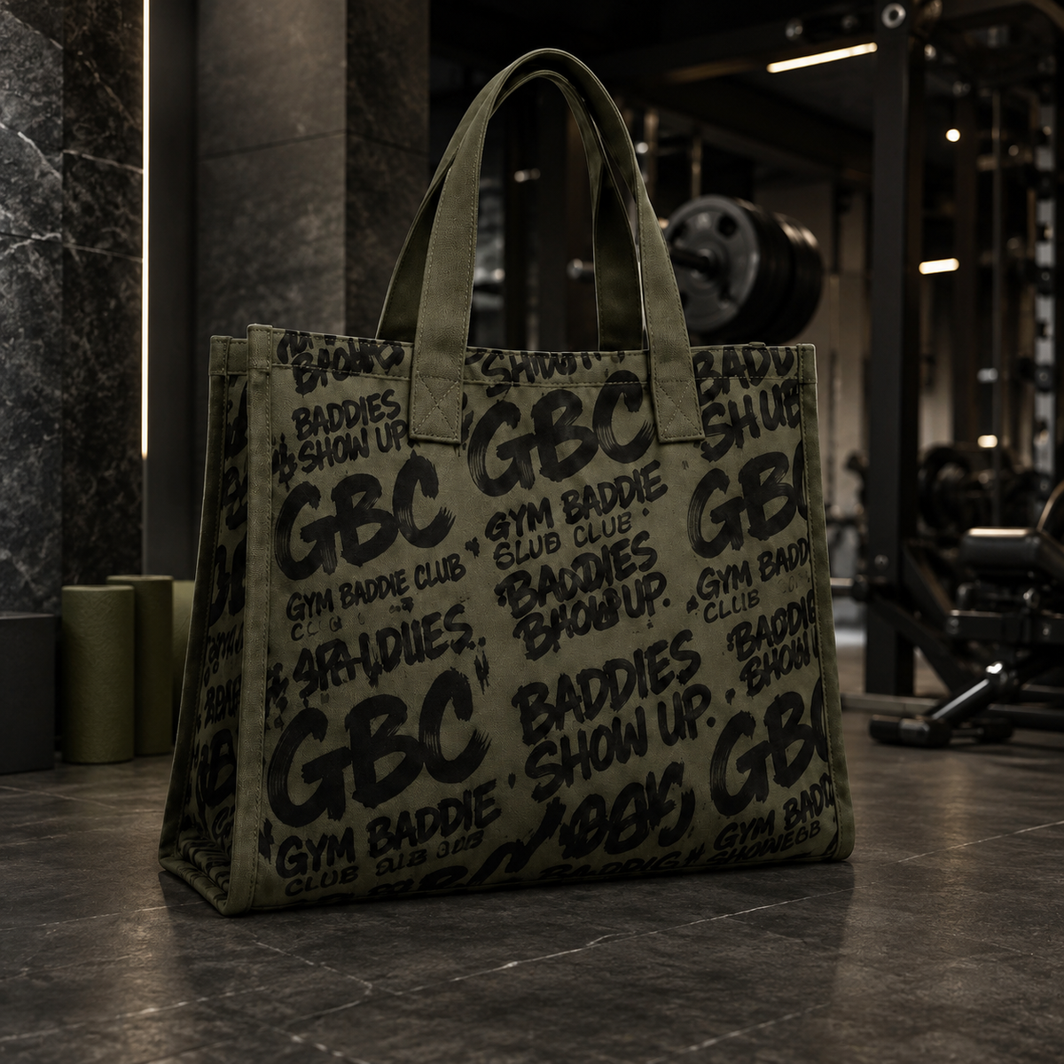 GBC Graffiti Oversized Tote – Olive